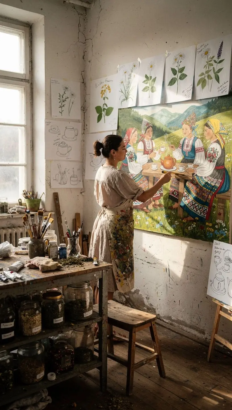 Pohár s horúcim čajom na slnečnom okne